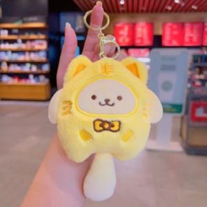 Sanrio Plush Doll Keychain Hello Kitty Melody Cinnamoroll Pochacco Cute Key Ring Bag Pendant Gift Childrens Toy Backpack Decoration Girl Birthday Christmas Gift