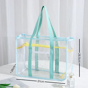 Beg Tangan Lutsinar Kartun Wanita Remaja Beg Jelly Comel Beg Sandang Bahu Beg Pantai Mandian Tahan Air Hisocute Cartoon Large Transparent Handbag Girl Shoulder Bag PVC Jelly Beach Bag Bath Handbag卡通透明手提包少女单肩包果冻沙滩包洗澡手提袋H090