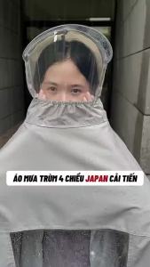 Áo mưa che phủ toàn thân vành đôi chắn nước chống thấm dày dặn dễ dàng sử dụng điện thoại dùng cho xe đạp và xe máy
