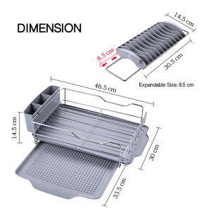 Lefang Kitchen Detachable Stainless Steel Dish Rack Kitchen Sink Organizer and Drainboard Set Large Capacity Dish Drainer