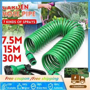 【COD】Garden Hose 15m/20m/30m Complete Set with Booster for Water Faucet Car Wash High Pressure Power Sprayer set Carwash Spray Gun Nozzle Portable Washer Heavy Duty
