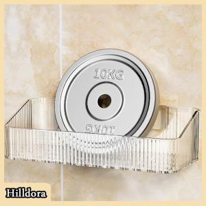 [Hilldora] ชั้นเก็บของเครื่องสำอางติดผนังชั้นวางของติดผนังชั้นวางของพลาสติกติดผนังแบบไม่ต้องเจาะรูอุปกรณ์ในห้องน้ำ