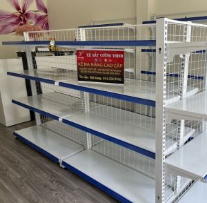 Kệ Siêu Thị Đôi  (Cao 1m2 x Dài 1m2  x Rộng 70cm x 4 Tầng)  Kệ Siêu Thị Giá Rẻ