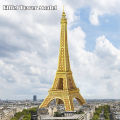 Piececool 3D Metal Puzzles Golden Eiffel Tower Model Building Blocks Sets DIY Assembly Model Kits Gift for Kids. 