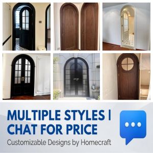 Bespoke Arched Interior Door French Style Curved Glass Door Custom Arch Doorway E0 Grade Solid Wood BTO Condo HDB Luxury Singapore Home