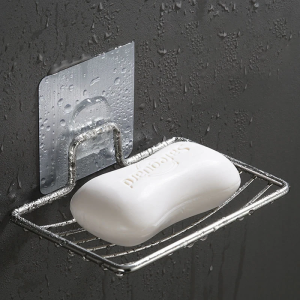 COD【Local Deliver】3PCS Stainless Steel Soap Holder Bathroom Wall-Mounted Soap Dish Holder Self Adhesive Kitchen Spong Storage Rack No Punching