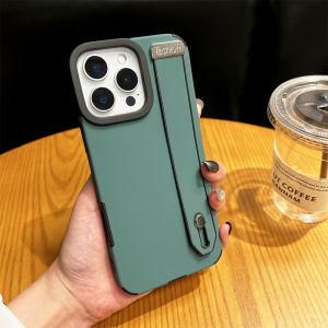 Handmade leather phone case with wristband with magnetic charging For iPhone 13/14/15/16 ProMax skin feel Support MagSafe iP16ProMax 16Plus 15Pro 14Pro Multiple colors available Higher than camera protection