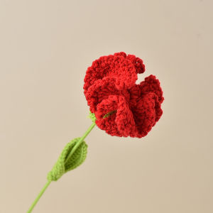 Handmade Crochet Carnation Bouquet Knitted carnation finished product knitted wool hand-knitted carnation creative knitted rose Mothers Day carnation bouquet immortal flower creative birthday gift