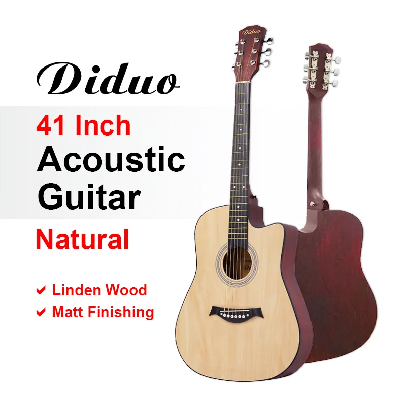 Thin Body Guitar Acoustic 40 Inch Electric 6 Steel-Strings Flattop