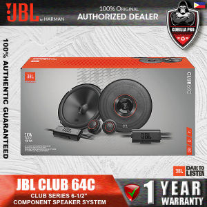 JBL Club 64C 6.5" Component Speaker System | Plus One™ Woofer 3/4" Silk Dome Tweeter 70W RMS (210W Peak) High Sensitivity 92dB External Crossovers Adjustable Tweeter Levels Rubber Surround Grilles & Mounting Kit Included | Premium Car Audio Upgrade