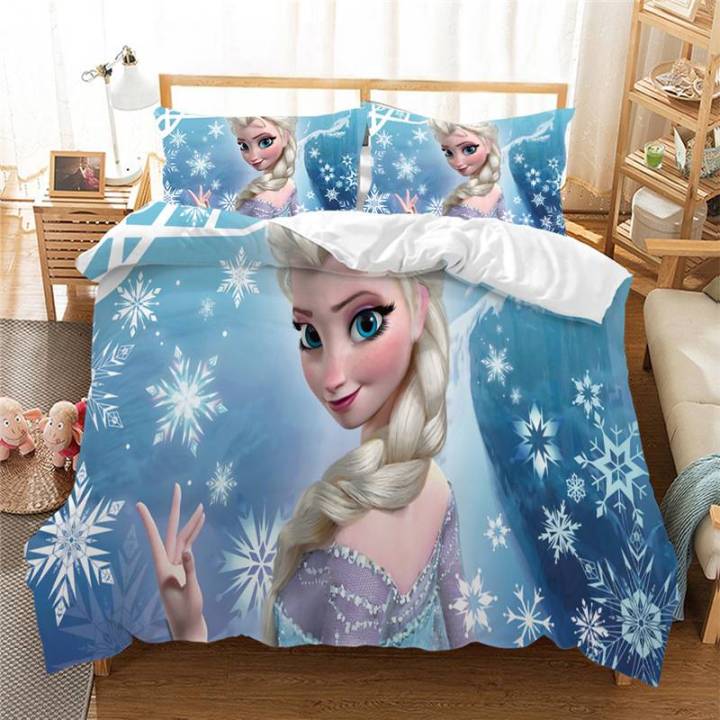 clu%20Disney%20Frozen%203in1%20Bedding%20Set%20Bed%20Sheet%20Quilt%20Cover%20Bedroom%20Washable%20Comfortable%20Home%20Suit%20ulc%20-%20Image%204