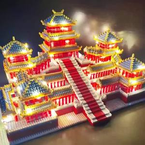 🏯ของเล่นสร้างปราสาทอาฟางจีน🏯ตัวต่อพระราชวัง พระราชวังอาฟาง บ้าน DIY ของขวัญของเล่น ของเล่นเสริมพัฒนาการ ชุดสถาปัตยกรรมโบราณ ของขวัญสำหรับเด็กผู้ชาย ตัวต่อขนาดใหญ่สำหรับผู้ใหญ่และเด็ก