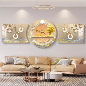 Modern Nordic Home Decor 3pcs Round Wall Mural Entryway Bedroom Wall Hanging Picture Print Art Mural Decoration