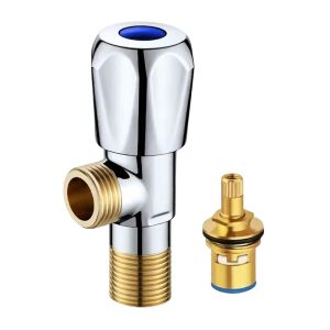 INNEED Đồng thau Van tam giác Tay cầm được mã hóa bằng màu sắc Xoay một phần tư vòng Van góc 1/2" Van máy nước Dành cho phòng tắm