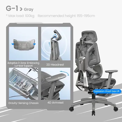 【30 Day Free Trial】XPANSE Mech 3D Support Ergonomic Office Computer Chair With Adjustable Backrest