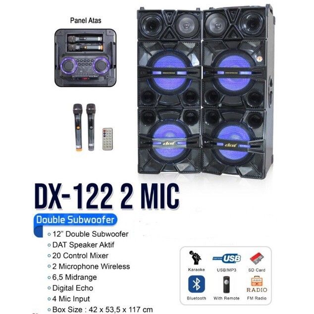 SPEAKER DAT DX122 MIC / SPEAKER AKTIF DAT DX 122 MIC | Lazada Indonesia