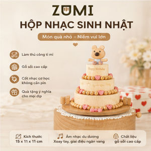 Hộp nhạc bằng gỗ sáng tạo hộp nhạc handmade caro đồ chơi đồ trang trí trẻ em quà tặng sinh nhật