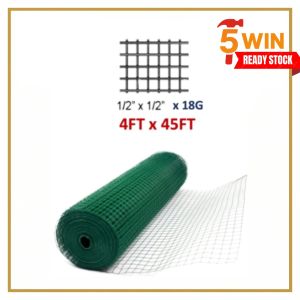 PVC Coated Green Wire Mesh | TAHAN KARAT | Ready Stock | 3FT / 4FT x 40–50FT (18G / 22G)