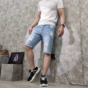 [HCM]Quần short jean nam Muidoi Q32 trắng xanh quần đùi nam thời trang