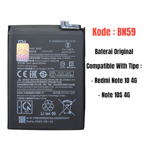 Baterai Batre Redmi Note 10 4G Note 10S 4G BN59 Original Battery