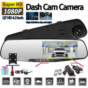 Q7 Car Camera Dash Cam 1080P FHD Dual Camera 140° Wide Angle Lens Night Vision Loop Recording for Car Interior Dashboard