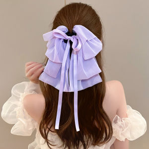 Korean style streamer bow princess hair clip female small hair clip headband hair clip