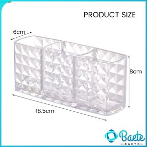 Baete Makeup Brush Storage Bucket Transparent Acrylic Brush Box Pencil Holder Table Organizer