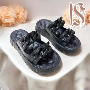 Sandal Wanita Jelly Sendal Korea Terbaru Slop Rantai Permium Empuk RANTAI  KOREA PART 2 TERBARU