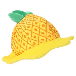 PPRVAU Funny Pineapple Hat Adjustable Soft Plush Cosplay Headwear Dancing Decorations Comfortable Cartoon Fruit Hat Halloween Costume