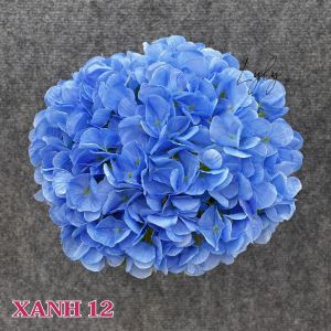 Cành cụm cẩm tú cầu cao su vải lụa thân bự lá đẹp decor trang trí nhà cửa Hoa Lụa Decor