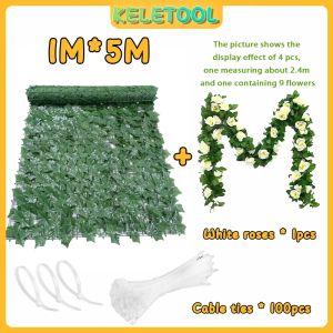 Expandable fence imitating ivy leaf fence made of artificial PE material environmentally friendly durable and practical