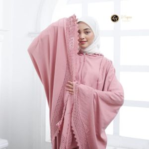 - Mukena Dewasa Nabila 2in1 Lasercut Traveling Mini Pouch Katun Premium