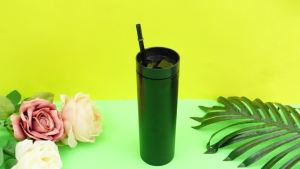 LZD 50 Packs 16 oz Skinny Tumblers Bulk Plastic Tumblers Pack with Lids and Straws Acrylic Double Wall Insulated Travel Tumbler Customization Gifts for Wedding Birthday Holiday Party Favor (Black)