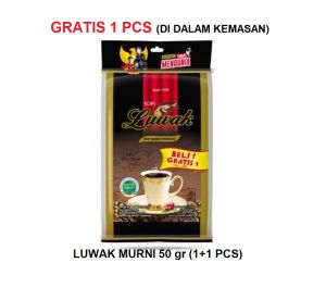 (Paket isi 2) Kopi hitam LUWAK Murni Premium isi 2 pcs x 50 gram