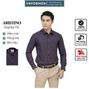 Áo sơ mi nam dài tay ARISTINO form suông nhẹ có túi vải sợi sồi mềm thoáng khí ALS41102