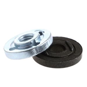 Bộ 2 Đai Ốc Mặt Bích Trong Màu Đen Và Mặt Ngoài Màu Bạc 4 Lổ Khóa Dĩa Cắt Ren Trục M10 Phụ Kiện Cho Máy Mài