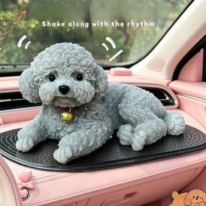 MQU19 Dog Car Dog Dashboard Decoration Silicone with Anti Slip Pad Dog Car Ornament Car Interior Decoration Simulation Gadget Center Console Automobile Decoration Car Center Console