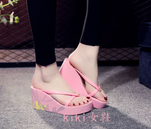 32 33-Size 43 High-Heeled Flip-Flops Womens Beach Shoes Wedge Flip-Flops plus Size Small Size Slippers