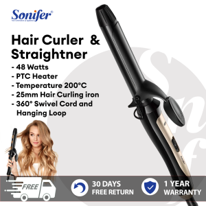 Sonifer Hair Curler Electric Ceramic Curling Iron For Hair 25MM Professional Multi Style Curler Hair
