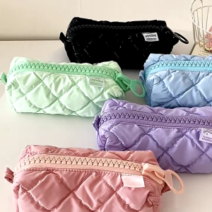 Large Pencil Case Polyester Cotton Pen Pouches Pen Organizers Zippered Storage Bag Travel Makeup Bag for Office School