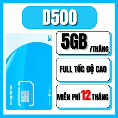 Sim Vinaphone Ezcom trọn gói 1 năm gói D500 / D219 Tặng 5GB mỗi tháng data tốc độ cao ( 60GB/năm ) - Chuyên Lắp Cho Định Vị Ô Tô Camera Máy Pos Loa Thông Báo Chuyển Khoản - FREESHIP - CHƯA KÍCH HOẠT.
