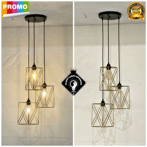 Lampu Gantung Hias 3 in 1 Minimalis Modern bernuansa Vintage dan Klasik Sangat Cocok Untuk Dekorasi Atap Plafon Rumah Anda seperti Ruang Tamu Kamar tidur Mini Bar Teras Atap Dapur Dinding Depan Indoor Outdoor