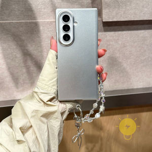 Phone Case For SAMSUNG Galaxy Z Fold 8 Ultra Z Fold 8 PC TPU Keychain Chain Plating Hard Cover Classic Couple Korean Aesthetic