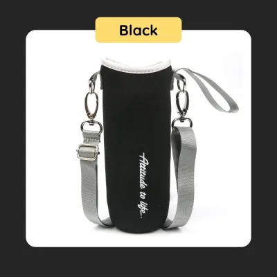 Neoprene Water Bottle Holder Carrier Bag (1pc) Dual Way Bottle Bag Bottle Pouch Long Shoulder Strap Sling Bag Adjustable Removable Strap by 8miles