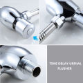 High-Quality Brass Exposed Urinal Flush Valve Construction Delayed Action Self-Closing Hand Push System Water-SavExposed Urinal Flush Valve. 