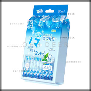 OHHDEER  10Pcs Tuala Basah Penyejuk Badan Anti Peluh | Mint Cooling Body Wipes Sweat Removing 40x26cm