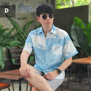 เสื้อเชิ้ตฮาวาย แขนสััน ผ้าเกาหลี