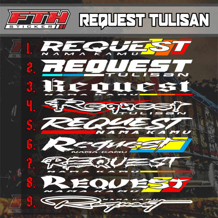 Fth Sticker STICKER REQUEST UNTUK KACA ATAS MOBIL STIKER CUSTOM | Lazada Indonesia