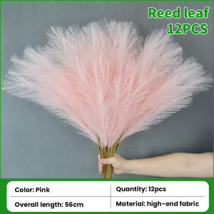 12pcs 56cm Artificial Pampas Grass Fake Reed Plants Bouquet Wedding Decoration Home Living Room DIY Vase Decoration Tail Grass