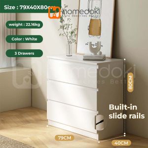Lemari Laci Kayu / 3 Drawers / Kabinet Penyimpanan Kayu Minimalis / Laci Kabinet Penyimpanan Lemari Kayu